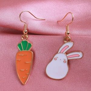 Bunny & Carrot Drop Earrings